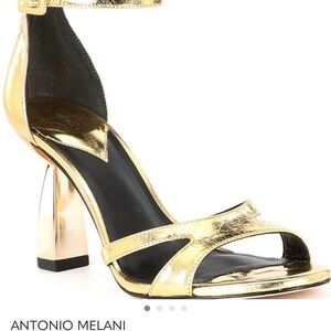 ANTONIO MELANI Metallic Gold Heels